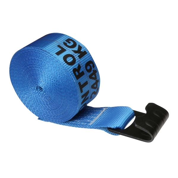 3" x 50' Blue Winch Strap with Flat Hook